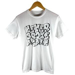 Never Broke Again Bullet Filled Logo T-shirt Men’s S - Punk Streetwear Skater